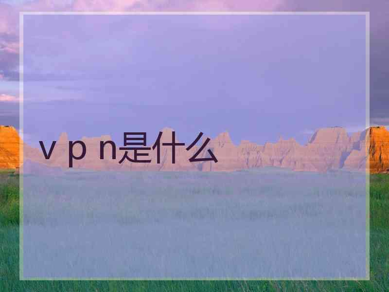 v p n是什么