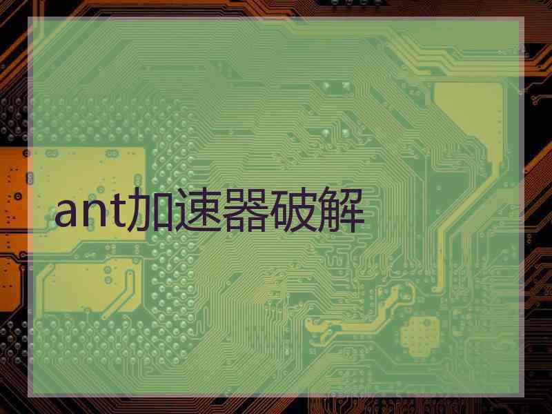 ant加速器破解