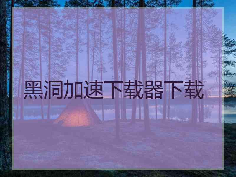 黑洞加速下载器下载